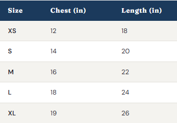 1007 Youth Premium Tee - Blank size chart
