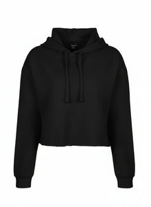 Premium Women's Crop Hoodie - Blank - Black - Front