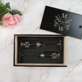 Personalized Initials Set of 2 Champange Glasses with Gift Box, Design: N12
