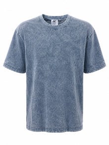 Premium Mineral Washed Tee - Blank - Denim - Front