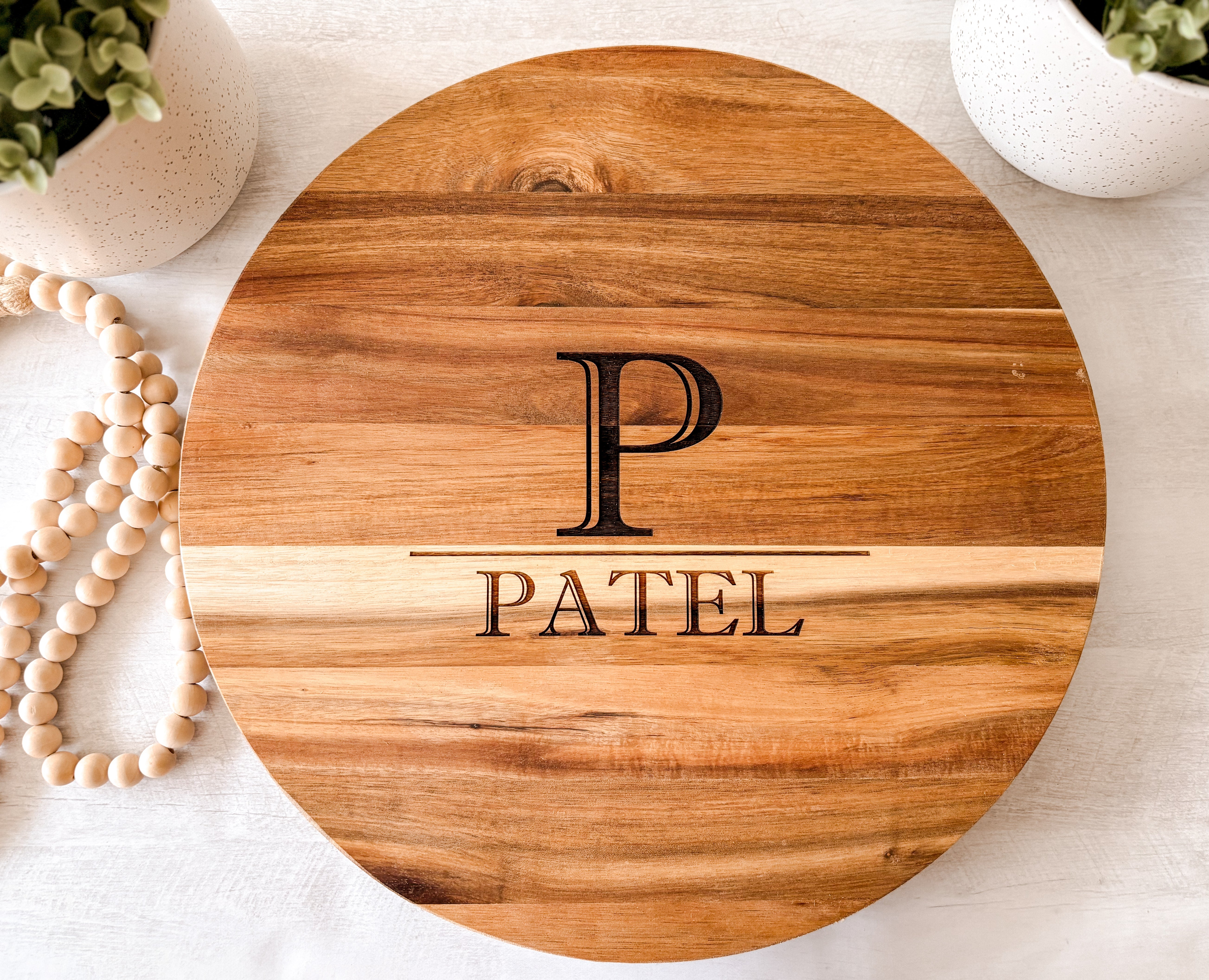 Round Acacia Chopping Block Board