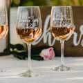 Etched Dog Drinking Wine Glasses - Design: ALONEDOG
