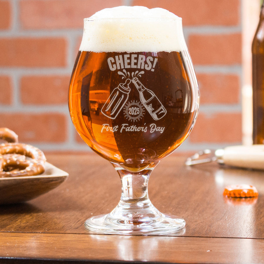 First Father's Day Etched Tulip Glass - Design: FD1
