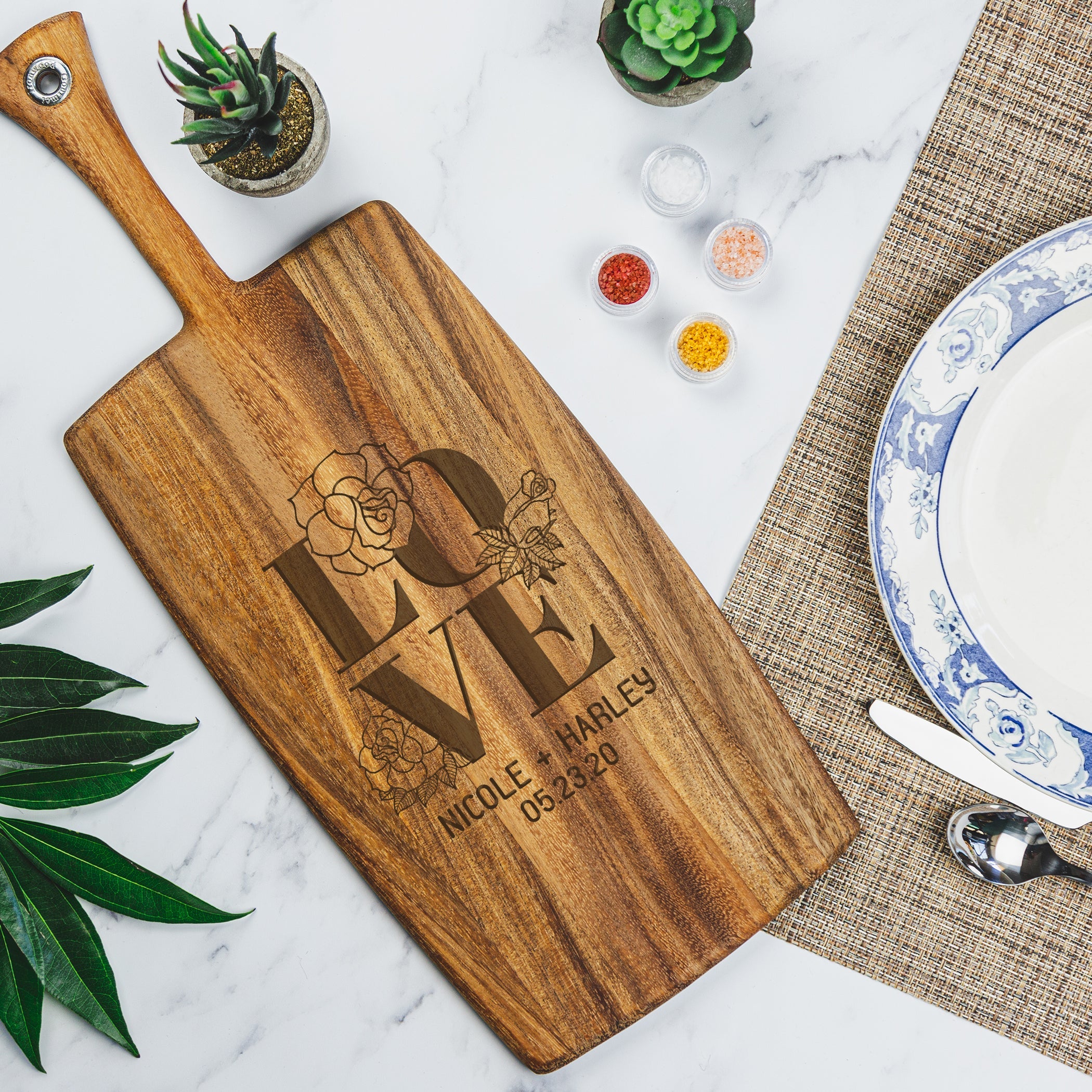 Personalized Cheese Board Rectangle Love - Design: N4