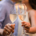 Bride & Groom Champagne Glass Set - Design: HH6