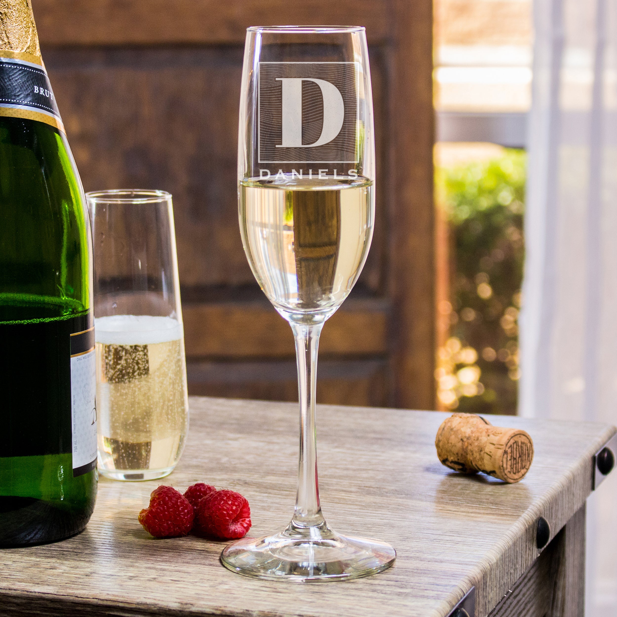 Personalized Initial Champagne Glass, Design: K5