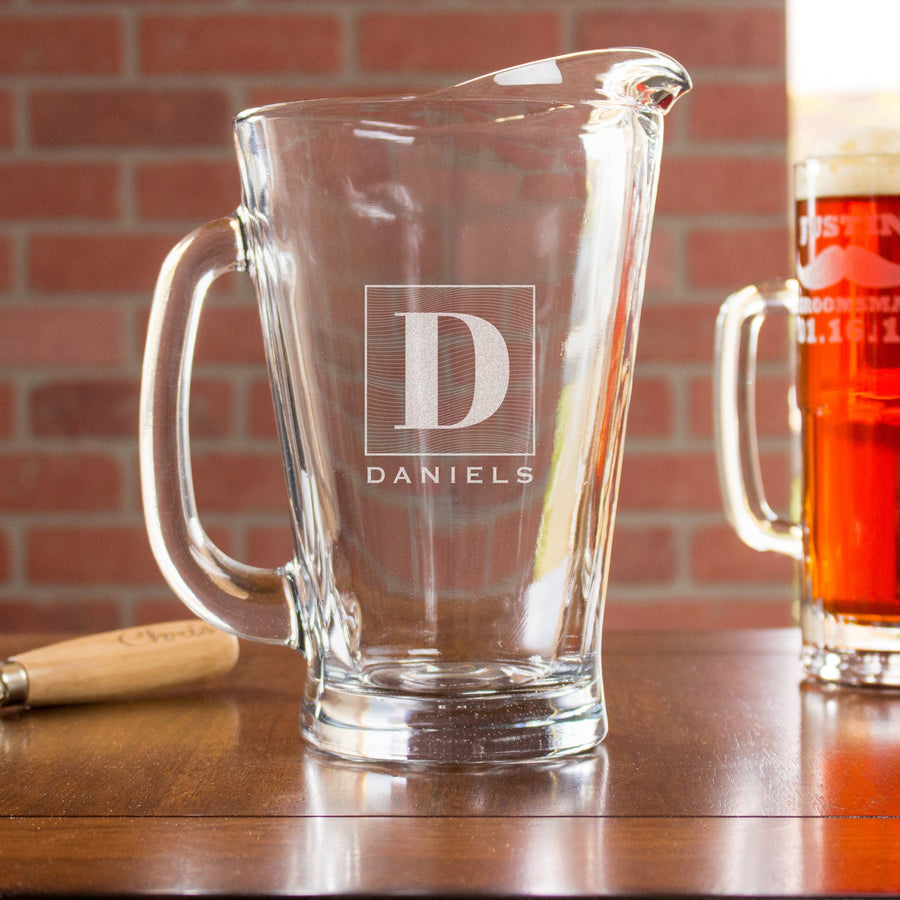 Personalized Initial Glass Pitcher, Design: K5
