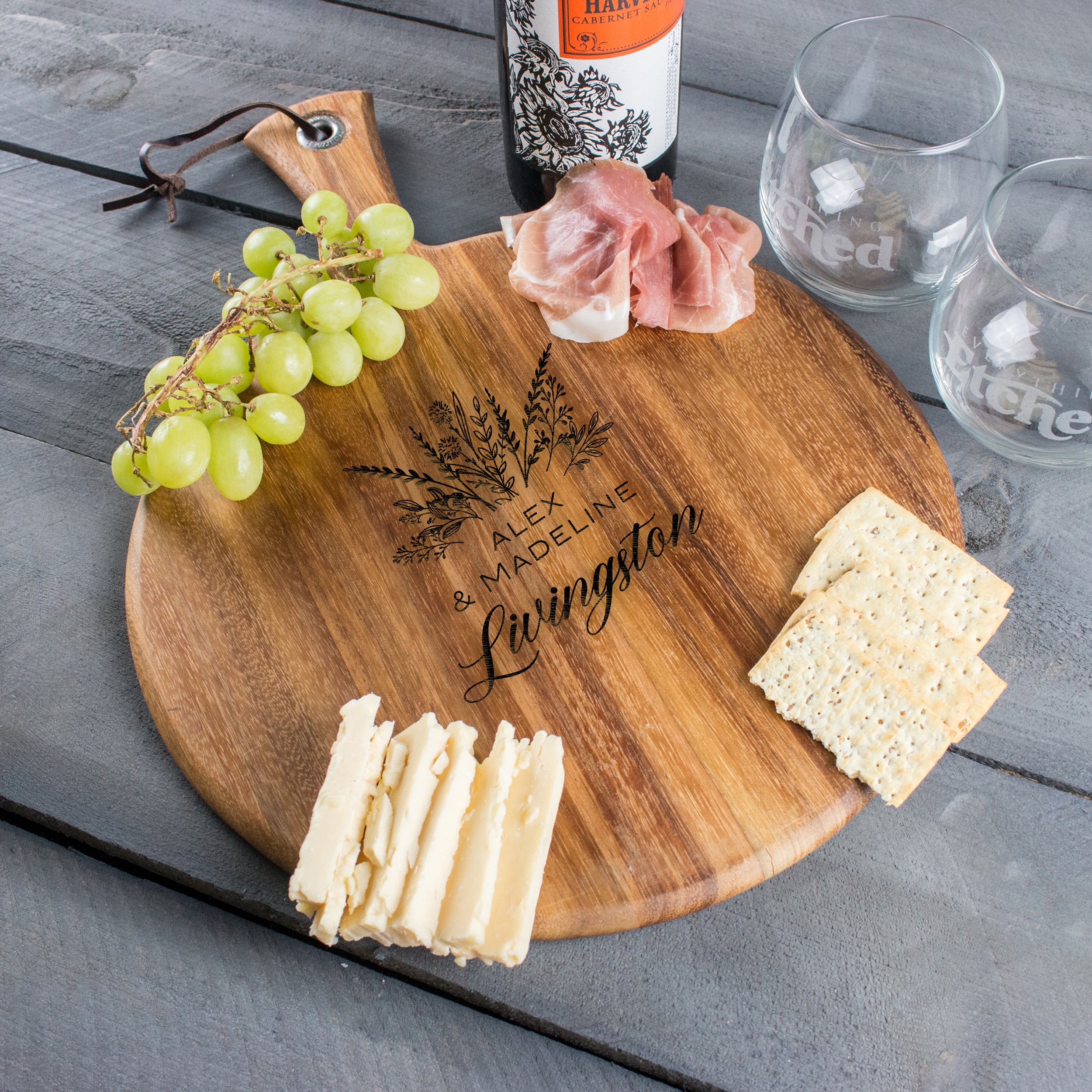 Personalized Wedding Charcuterie Board, Design: L8