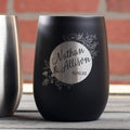 Couples Personalized Wine Tumbler, Silver or Black - Design: N5