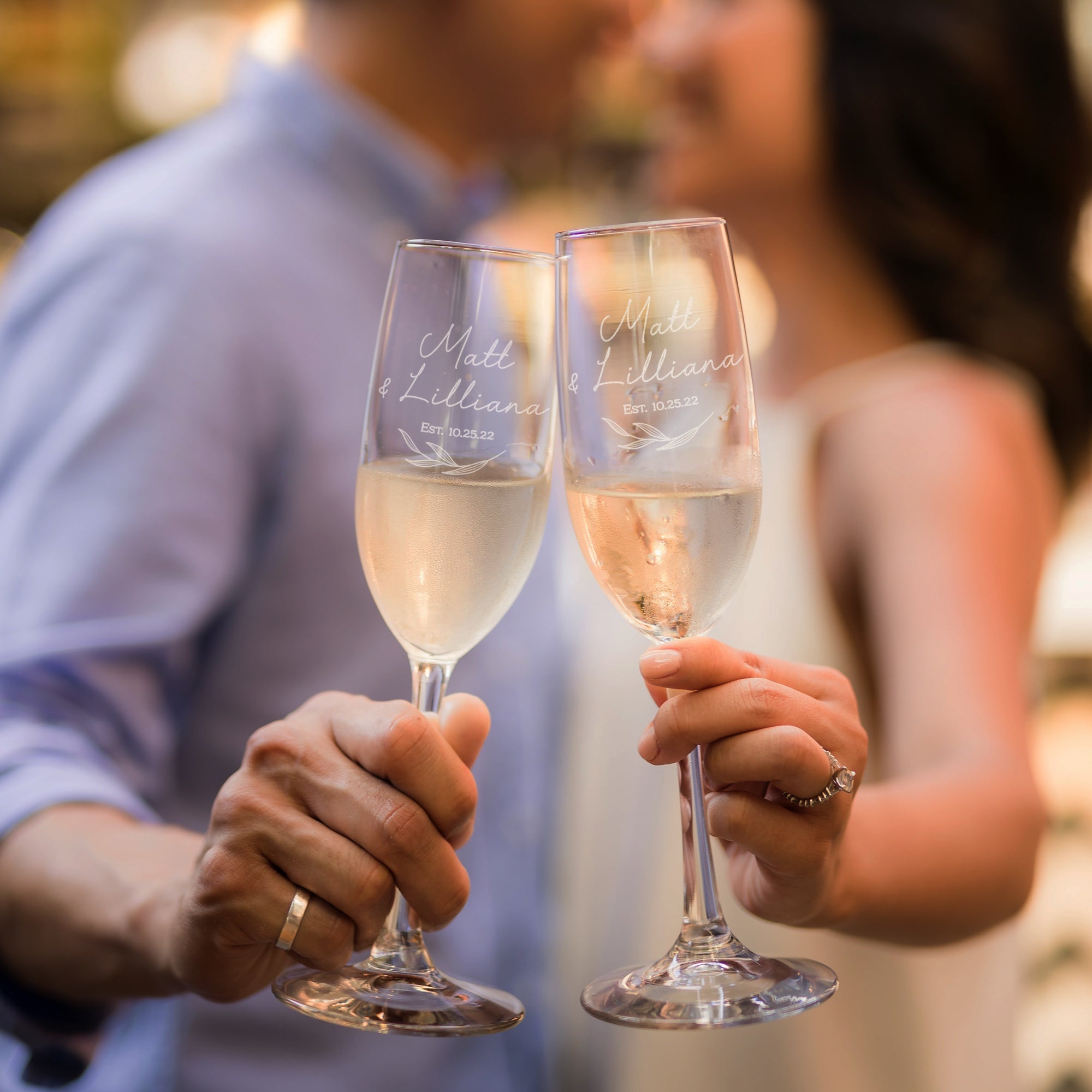 Personalized Minimalist Champagne Flute, Design: N9