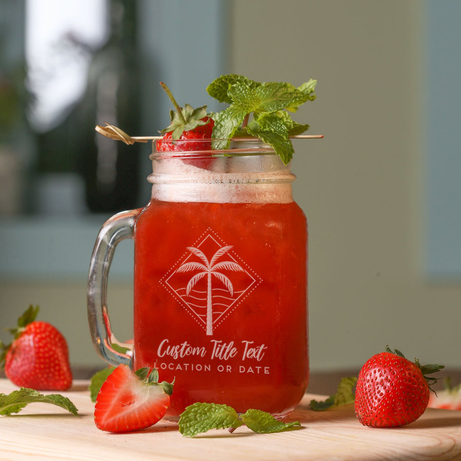 Beach Themed Mason Jar Mug, Design: OD2
