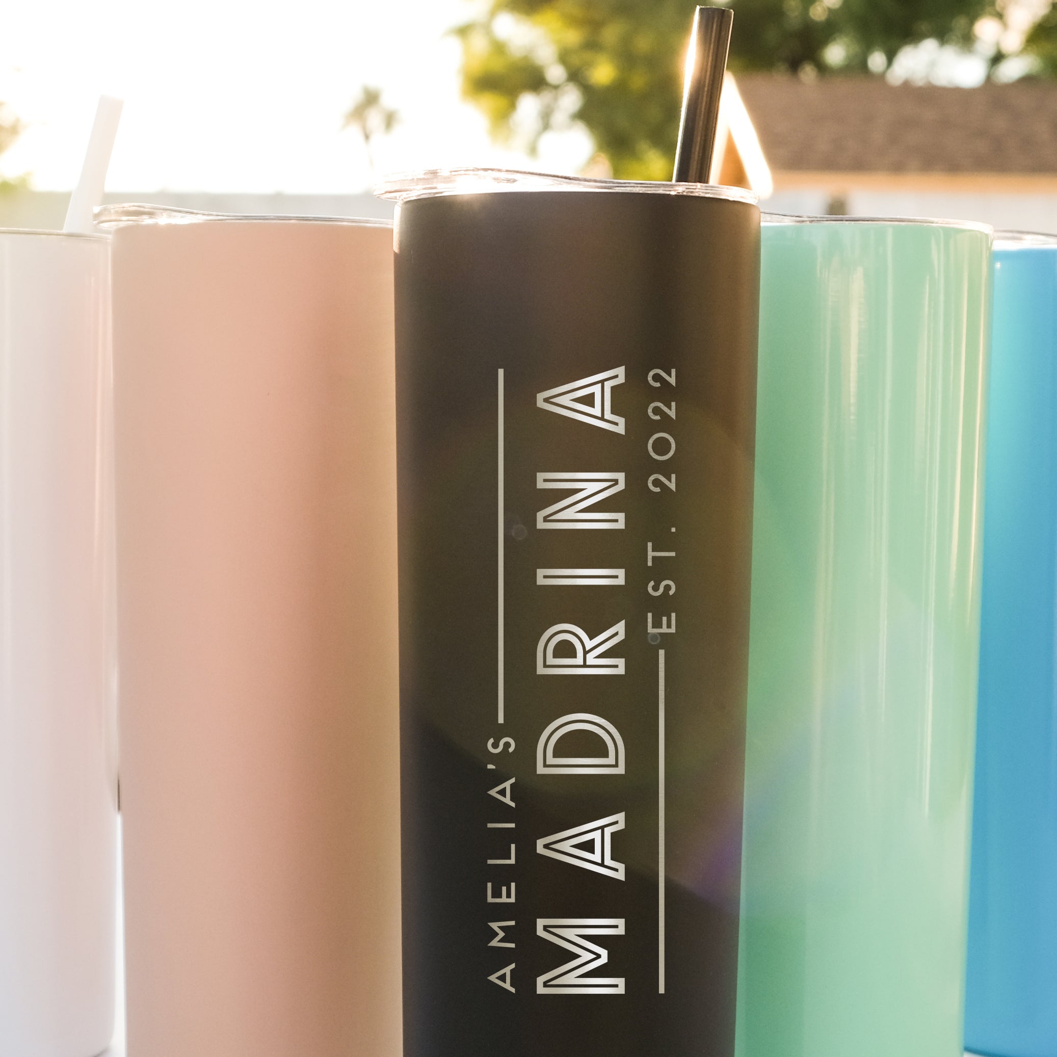 Personalized Madrina Skinny Tumbler, Design: GDMA2