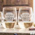 Stemless White Wine Glass - Design: B3