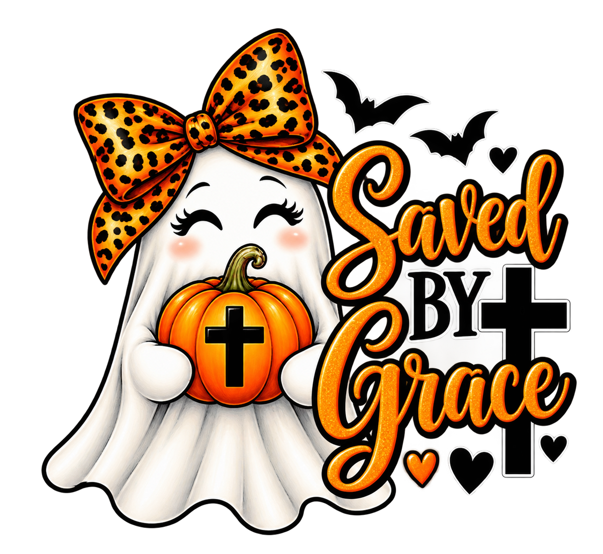 Saved by Grace Ghost Pumpkin - Apparel Design