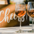 Wedding Reception Party Etched White Wine Glasses - Design: WG7