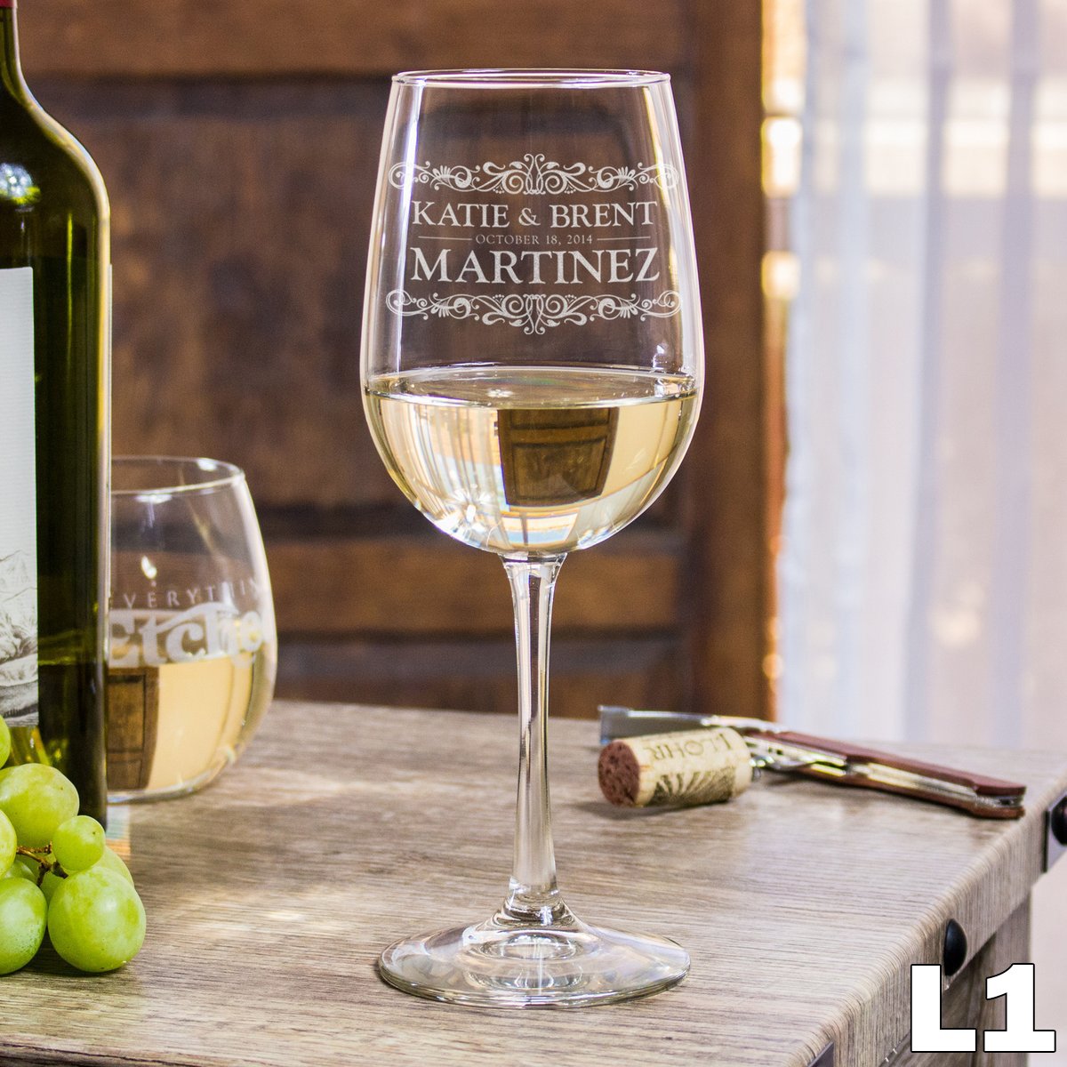 Etched Wine Glasses Couples - Design: L1