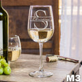Etched Wine Glasses Monogram - Design: M3