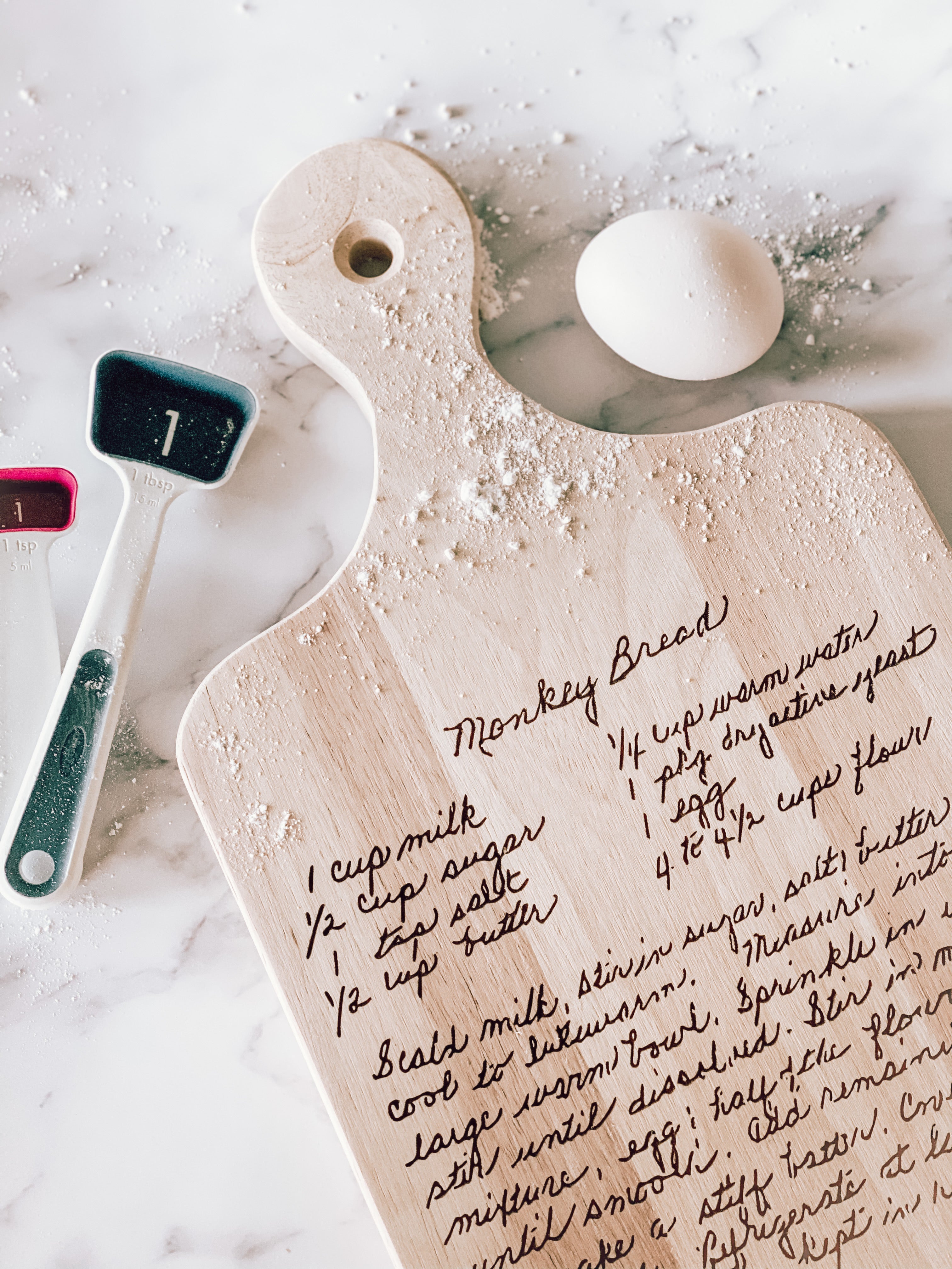 Engraved Recipe Wooden Board
